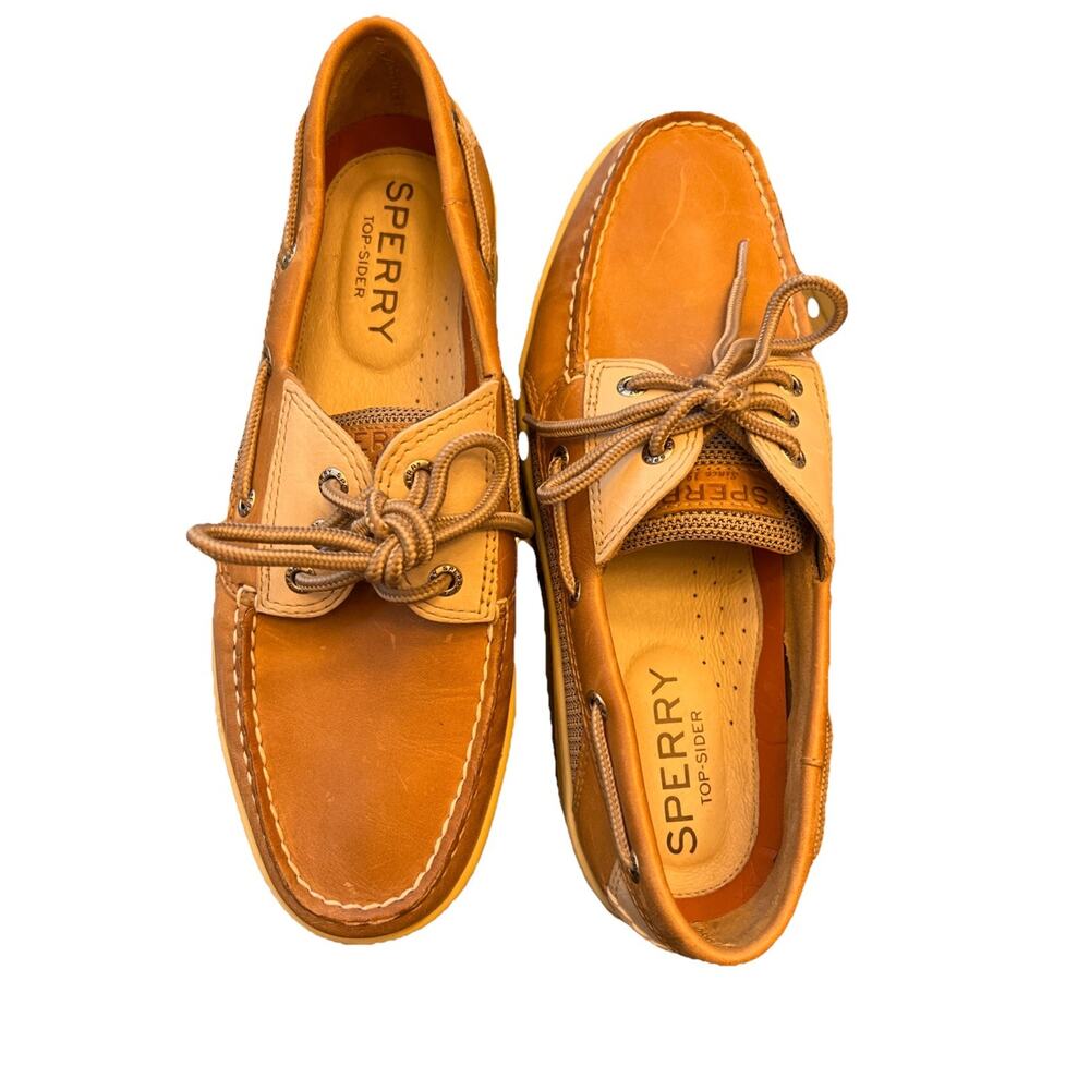 Sperry Top-Sider Contour Leather Tan Brown 0799023 Casual Boat Shoes MENS 9.0